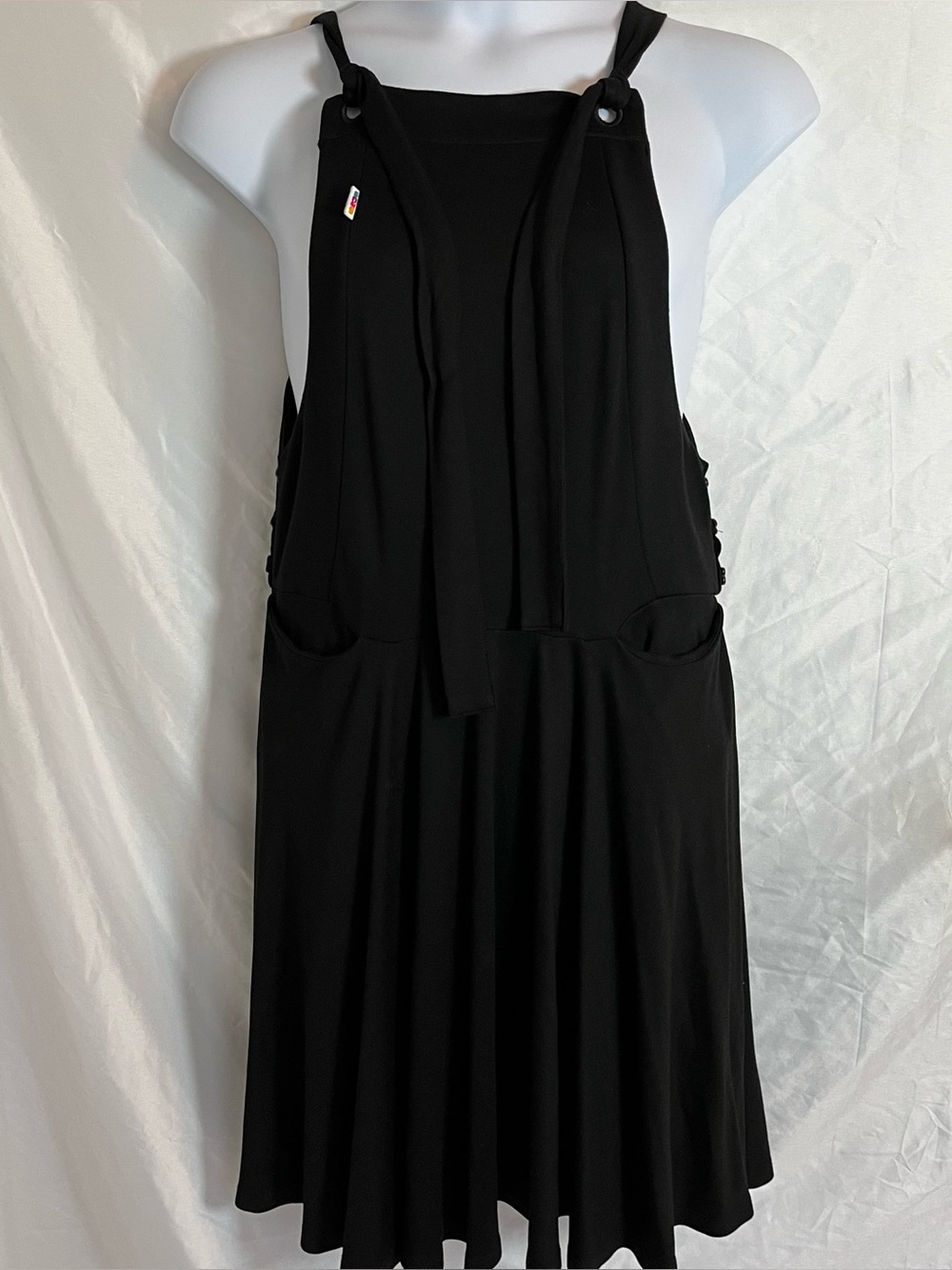 Snag Tights Snagafore Black Pinafore Overall Dress E Fits US 12/14 Pockets